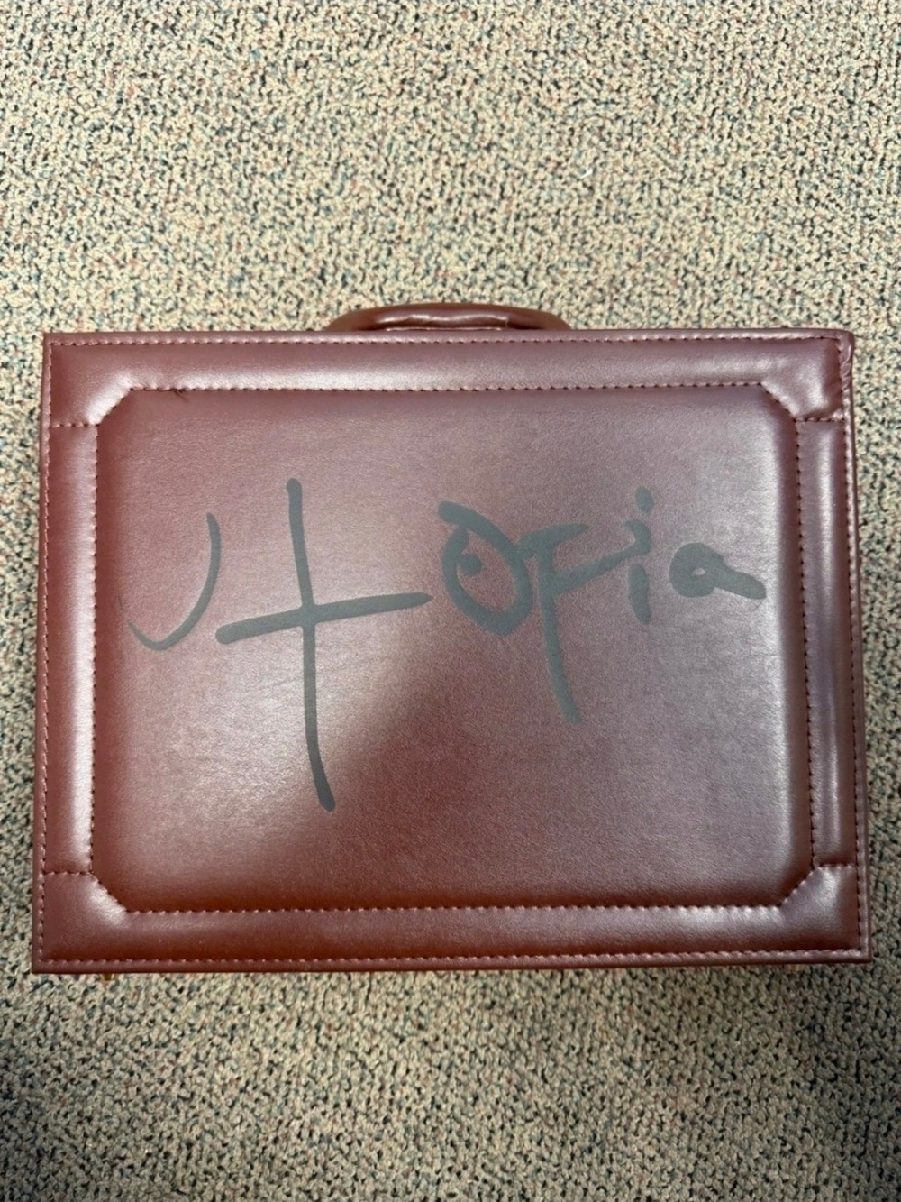 Travis Scott Utopia Brown Leather Briefcase Brand New Never Used Good Condition